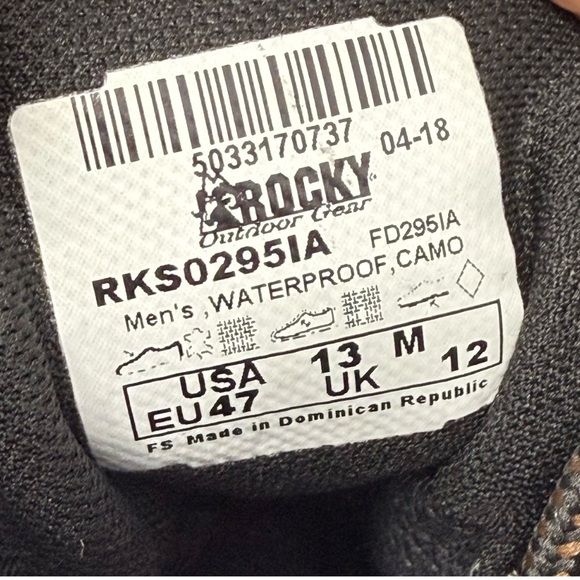 Rocky Waterproof Camp Mens Boot work Size 14 main image 6